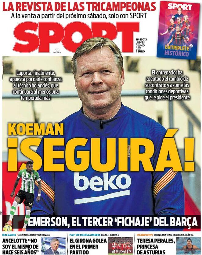 Le aperture dei quotidiani spagnoli dedicate ad Ancelotti e Koeman article-post