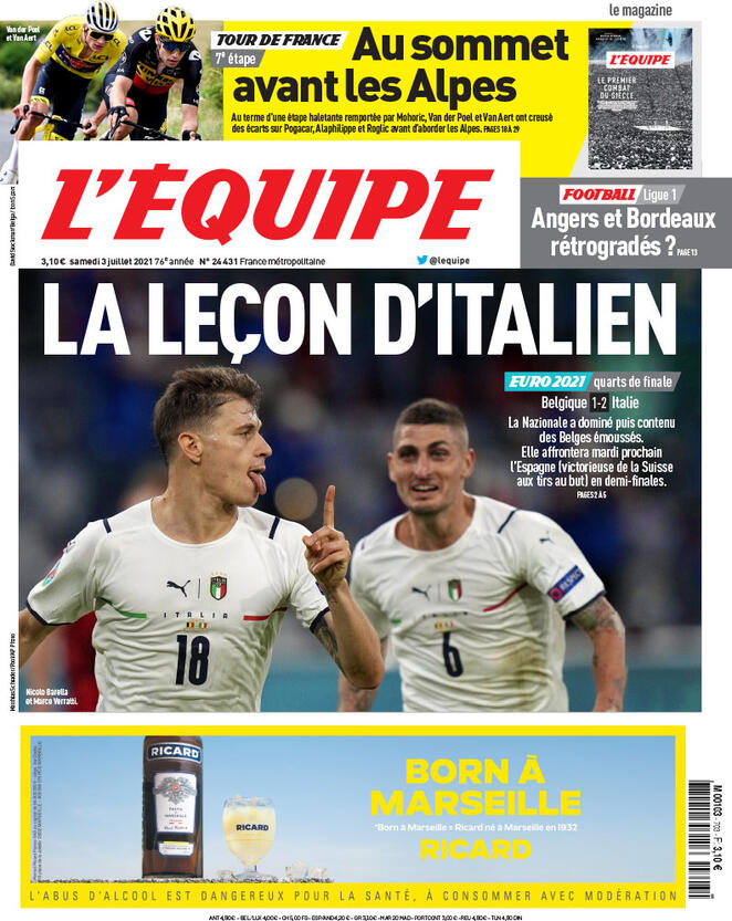 L’apertura de l’Équipe: “La lezione d’italiano” preview