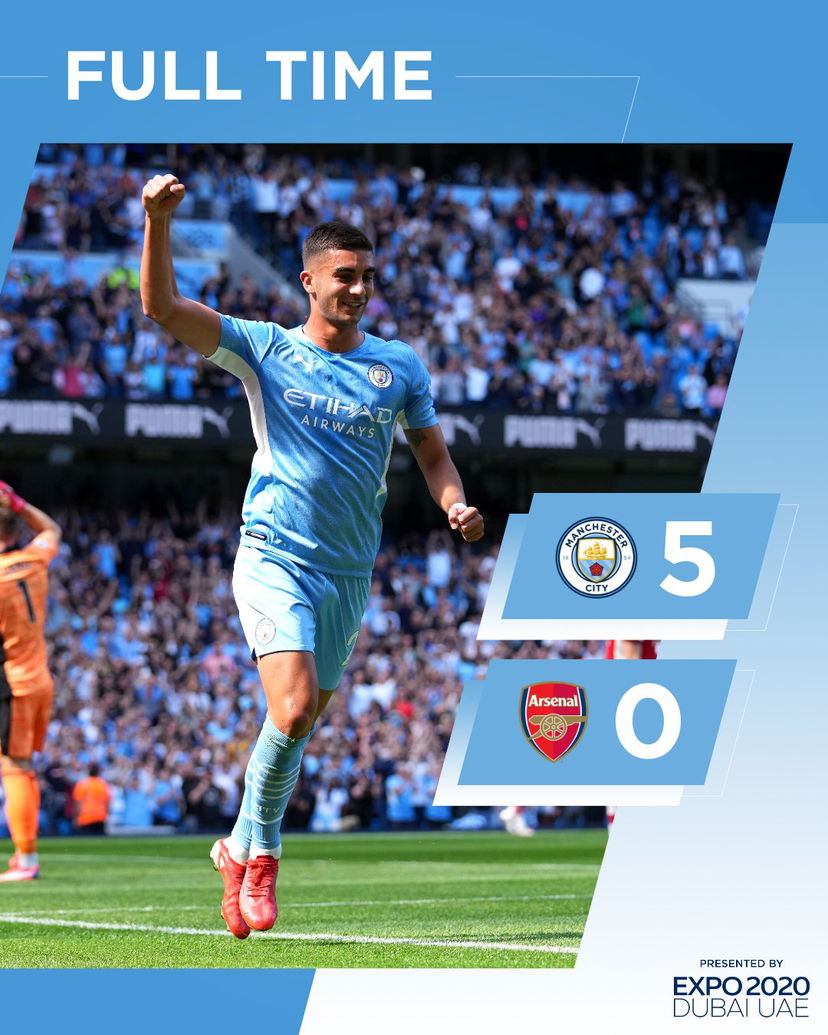 Premier, City a valanga sull’Arsenal (5-0). Rosso diretto per Xhaka preview