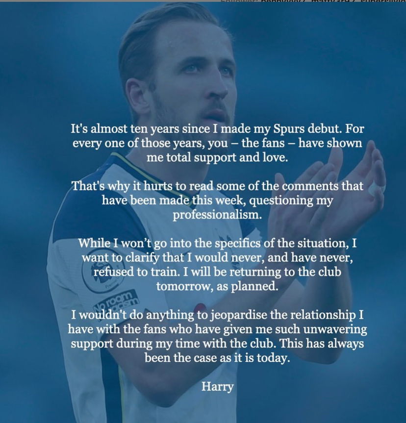 Kane: “Non mi sono mai rifiutato di allenarmi, tornerò domani come da programma” preview