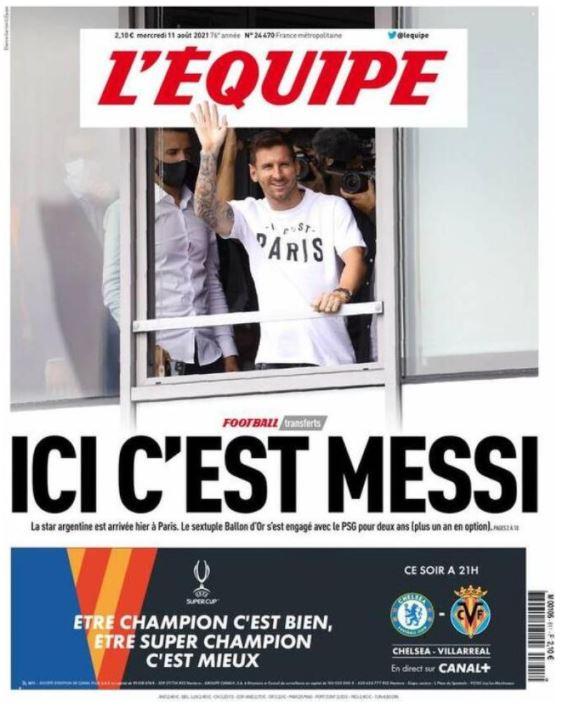 Francia, l’apertura de L’Equipe: “Ici c’est Messi” preview