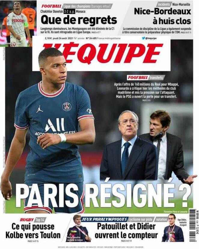 L’apertura dell’Equipe su Mbappé: “Parigi rassegnata?” article-post