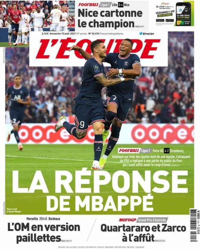 L’apertura de L’Equipe: “La risposta di Mbappé” preview