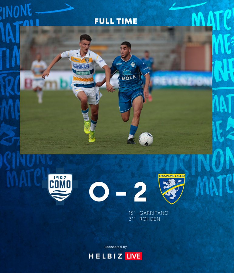 Serie B, Frosinone corsaro a Como: decidono Garritano e Rohden nel primo tempo preview