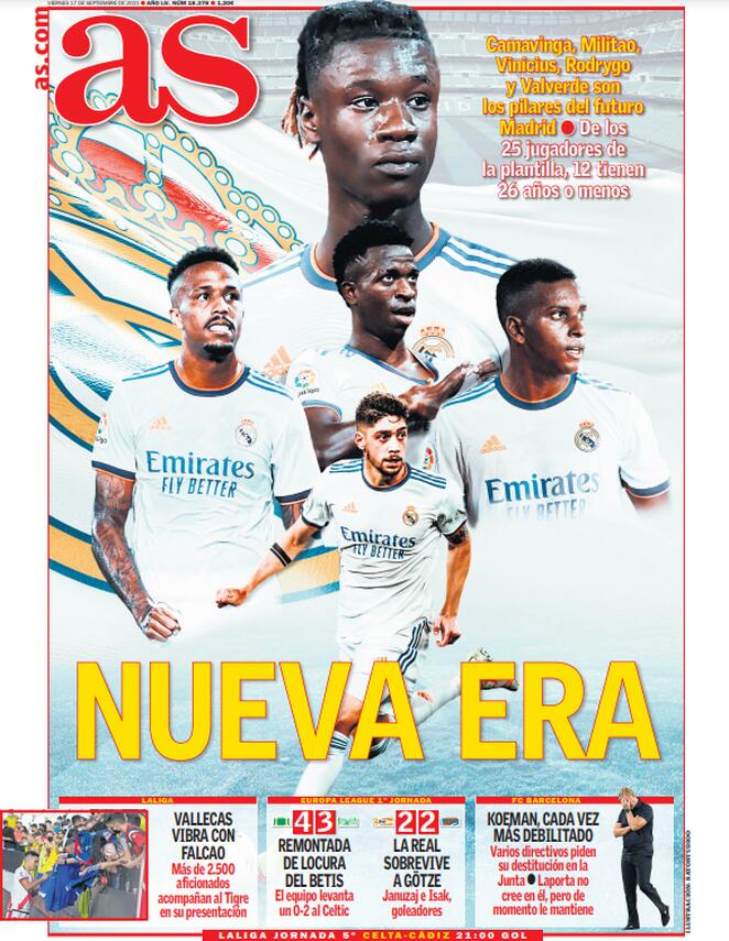 L’apertura di As sul Real Madrid: “Nuova era” preview