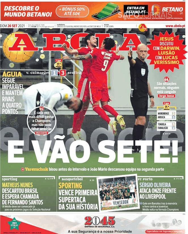 I quotidiani sportivi portoghesi sul Benfica: “E sono sette!” preview