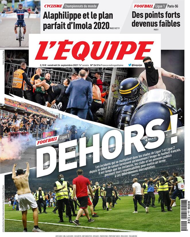 La prima pagina dell’Equipe contro i tifosi violenti preview