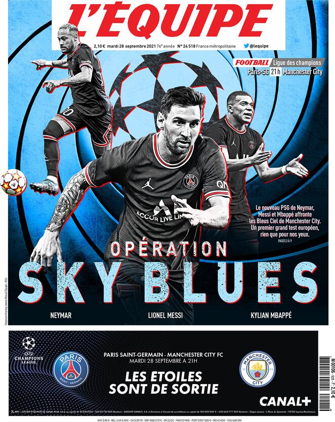 L’apertura dell’Equipe sul match di stasera tra PSG-Manchester City article-post