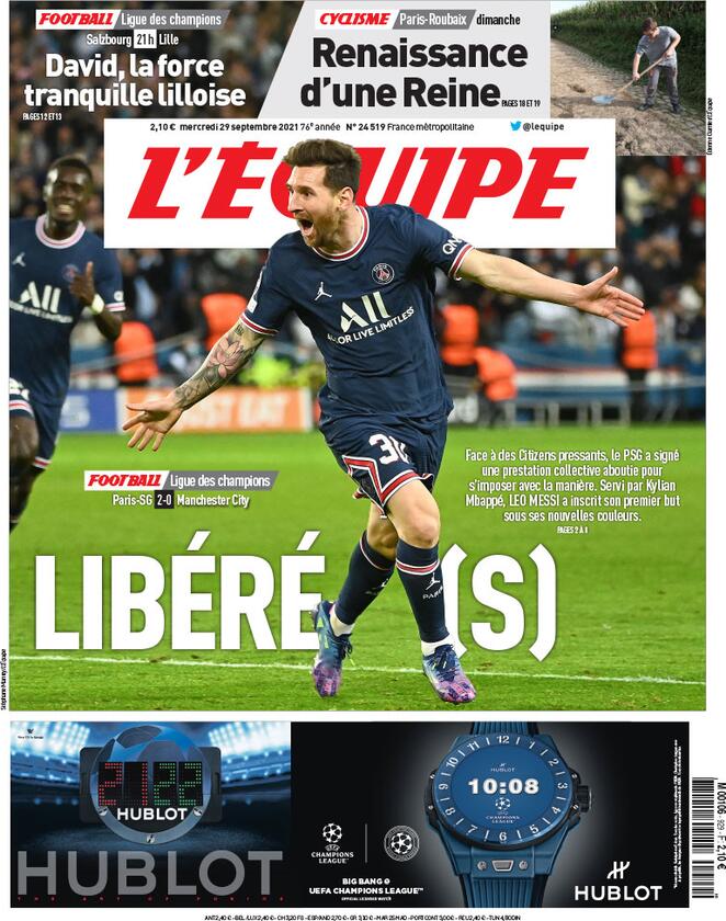 La prima pagina dell’Equipe dedicata a Lionel Messi preview