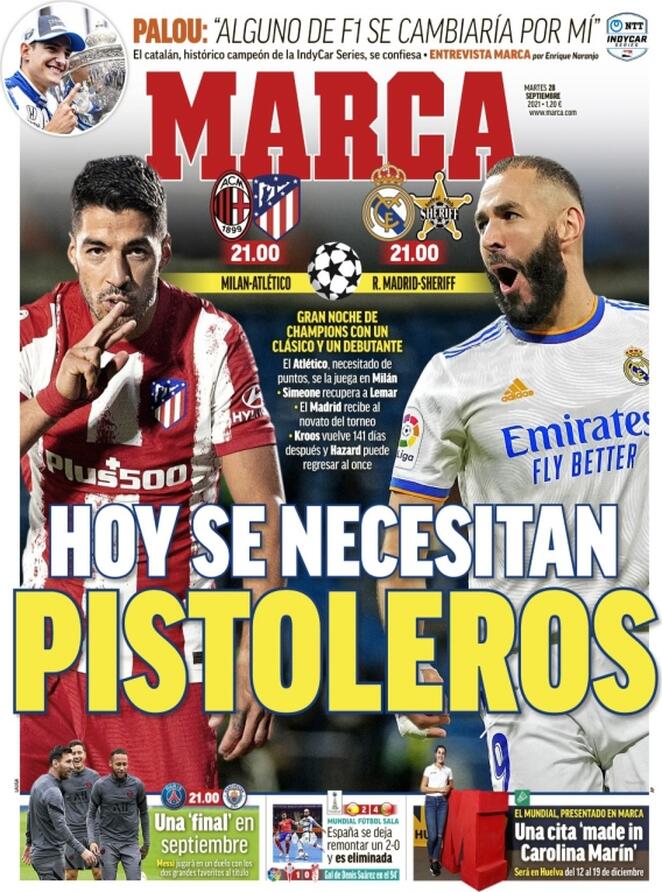 L’apertura di Marca su Benzema e Suarez: “Oggi servono i pistoleros” article-post