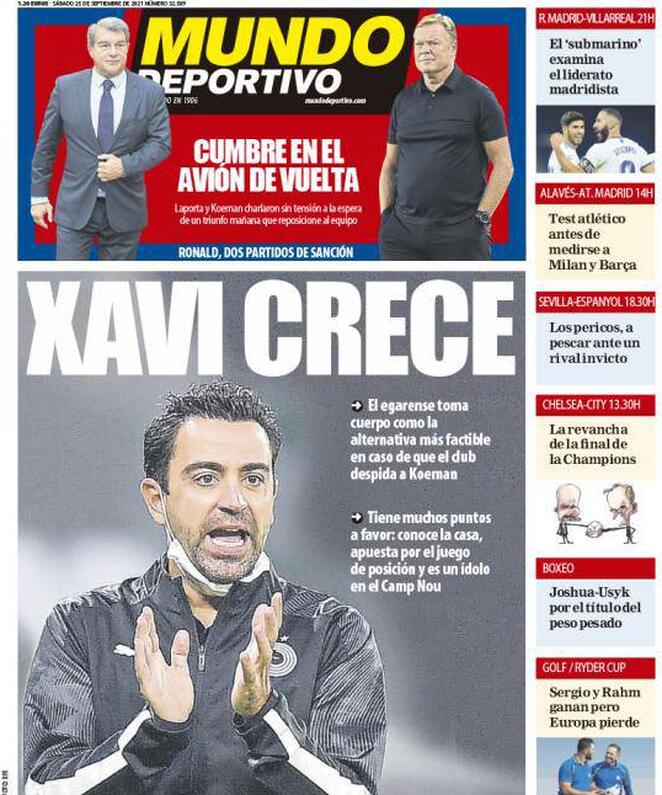 L’apertura del Mundo Deportivo sul Barcellona: “Xavi cresce” preview