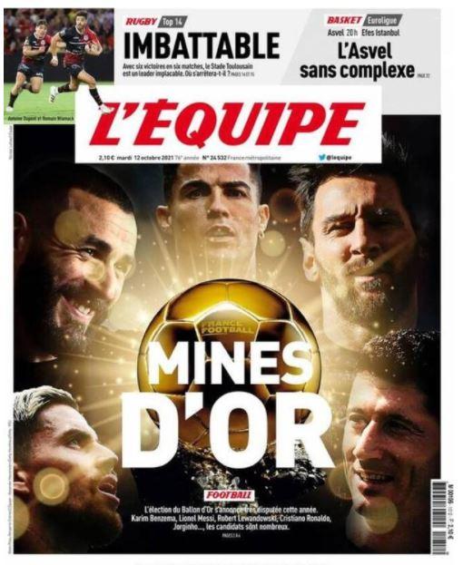 L’apertura de L’Equipe su candidati al Pallone d’Oro: “Mine d’Oro” preview