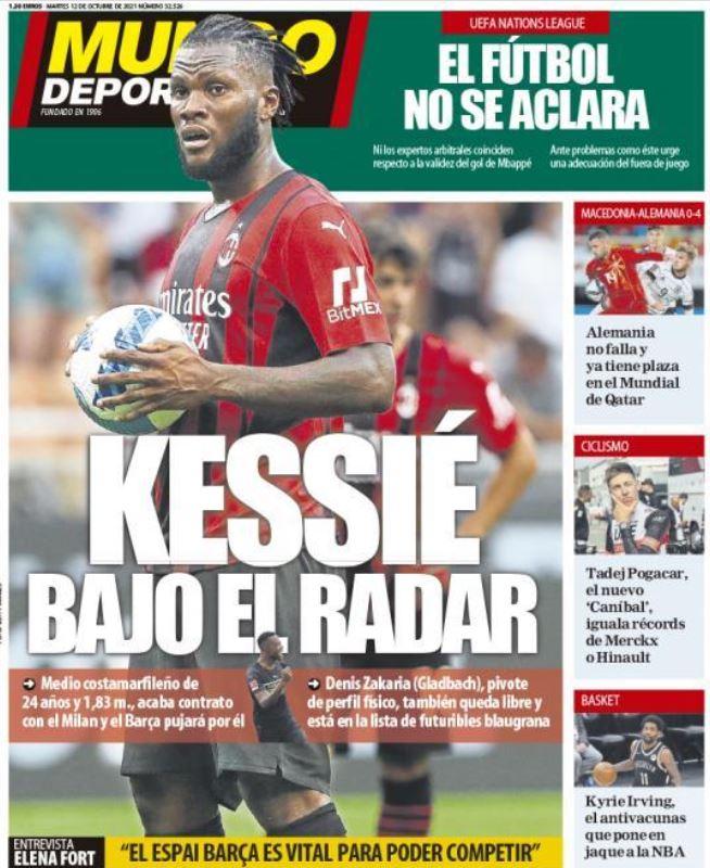 L’apertura de El Mundo Deportivo: “Kessie nel radar del Barça” preview