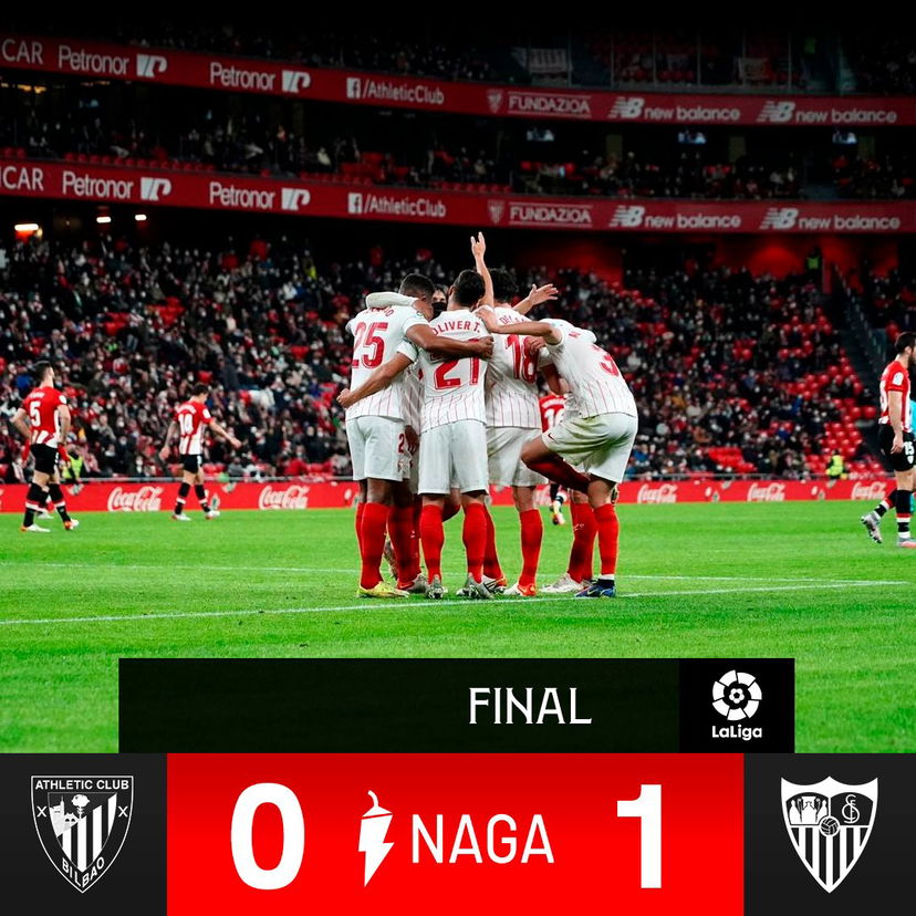 Liga, il Siviglia batte l’Athletic di misura e resta in scia del Real preview