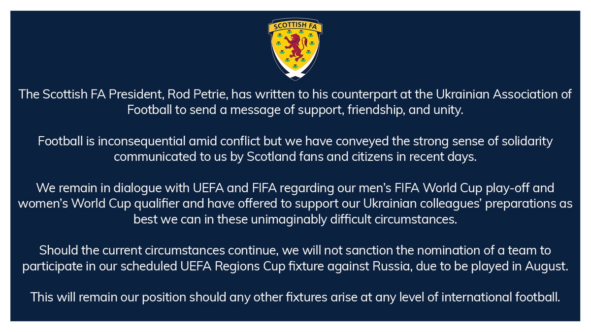 Scozia, mano tesa all’Ucraina: “Supporto alla Nazionale per preparare gli spareggi mondiali” article-post