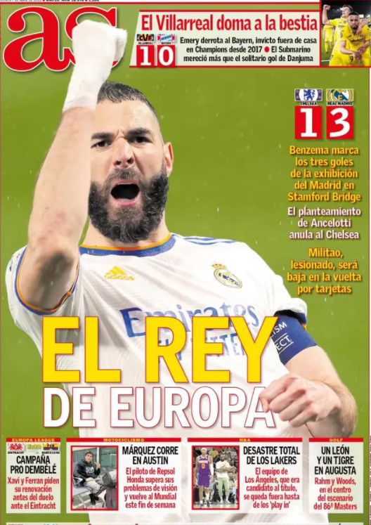 Benzema da urlo in Champions, As lo incorona in prima pagina: “Il re d’Europa” preview