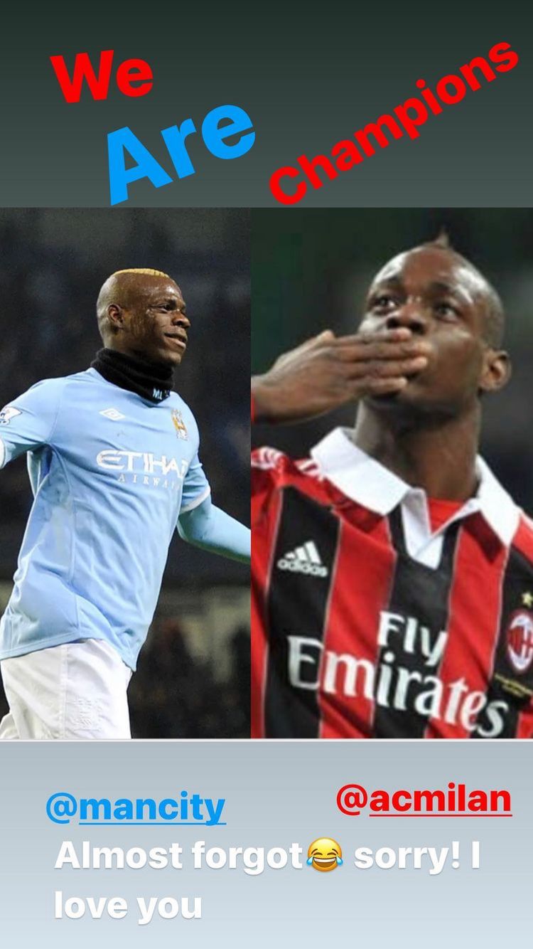 Balotelli celebra Milan e Manchester City: “Siamo campioni, vi amo” preview