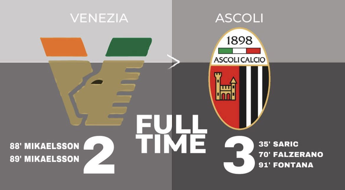 Mikaelsson spaventa l’Ascoli, ma Fontana manda ko il Venezia: finisce 2-3 al Penzo article-post