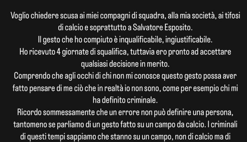 Cittadella, Branca si scusa dopo il pestone a Esposito: “Il mio gesto è inqualificabile e ingiustificabile” preview