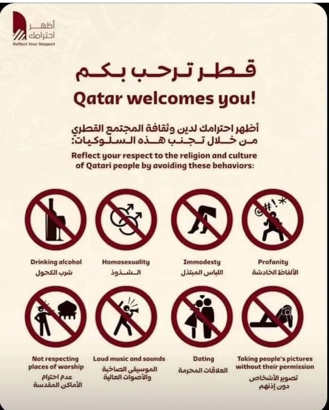 Mondiali in Qatar, le regole per i tifosi: niente alcol, baci in pubblico e gonne corte per le donne article-post