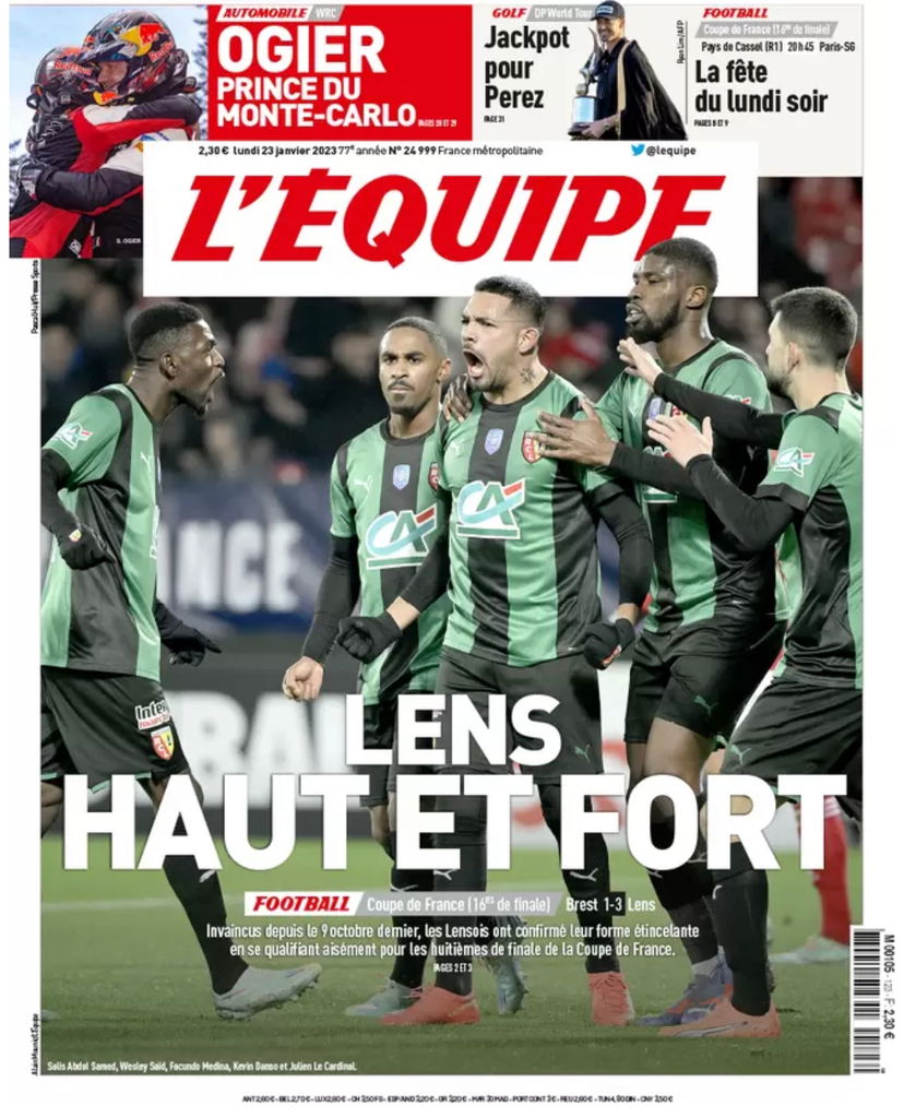 L’Equipe sul Lens in Coppa di Francia: “Alto e forte” preview
