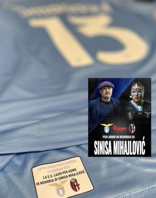Lazio-Bologna, toccante ricordo di Mihajlovic prima della partita. Presente la moglie. All’asta le maglie di gara per ADMO preview