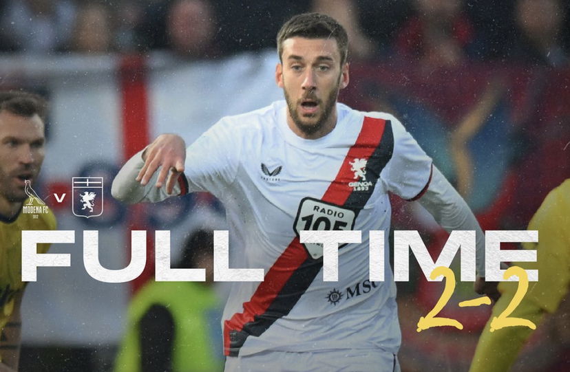 Serie B, Bani all’85’! Il Genoa riacciuffa il Modena (in dieci): termina 2-2 al Braglia preview