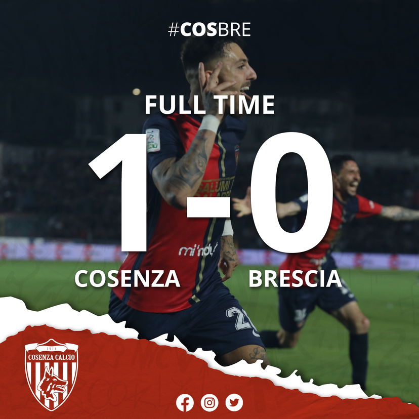 Il Cosenza vince l’andata dei playout: battuto il Brescia 1-0 con un gol di Nasti preview