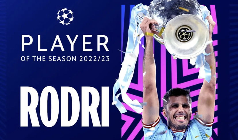 Champions League, Rodri è stato eletto miglior giocatore della stagione preview