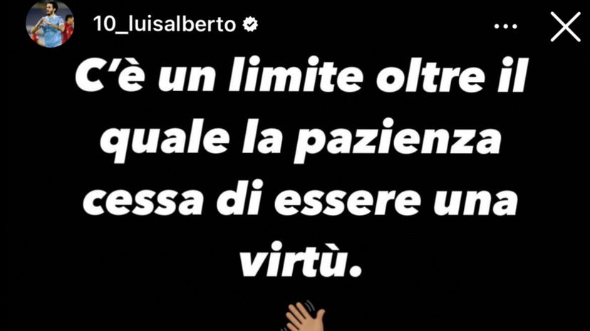 Luis Alberto e il messaggio social: aspetta il rinnovo preview