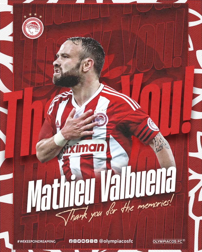 Ufficiale: commovente addio tra Mathieu Valbuena e l’Olympiacos preview