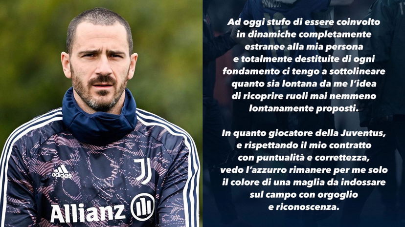 Bonucci ringrazia Mancini e aggiunge: “Sono stufo di essere coinvolto in dinamiche estranee alla mia persona” preview