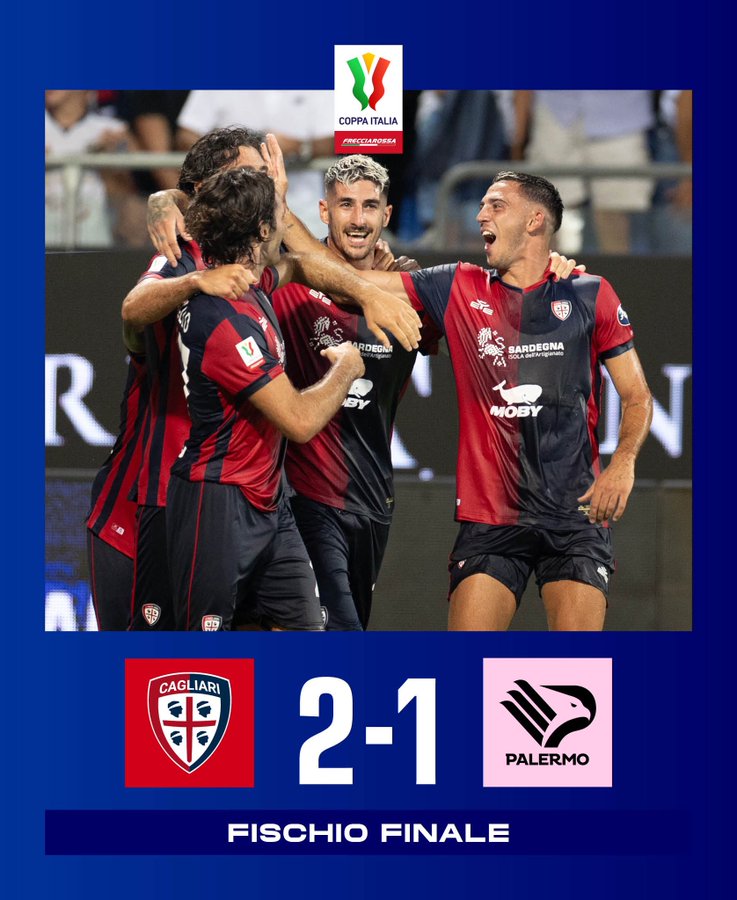 Coppa Italia, il Cagliari avanza al turno successivo. Battuto 2-1 il Palermo ai supplementari preview