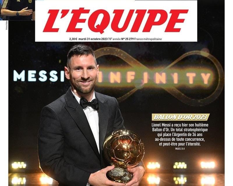 L’Équipe celebra l’ottavo Pallone d’Oro di Messi: “Infinitamente grande” preview
