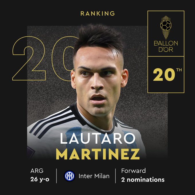 Pallone d’Oro: Lautaro 20° davanti a Griezmann, Kim e Onana preview