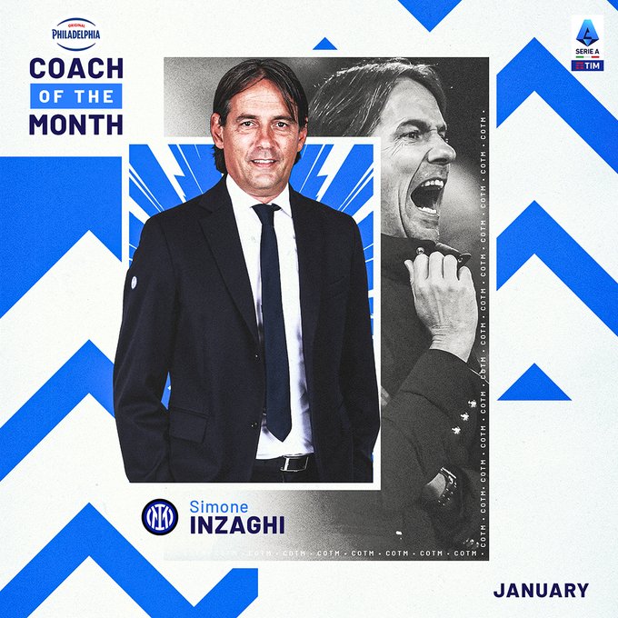 Serie A, Simone Inzaghi premiato come allenatore del mese di gennaio preview