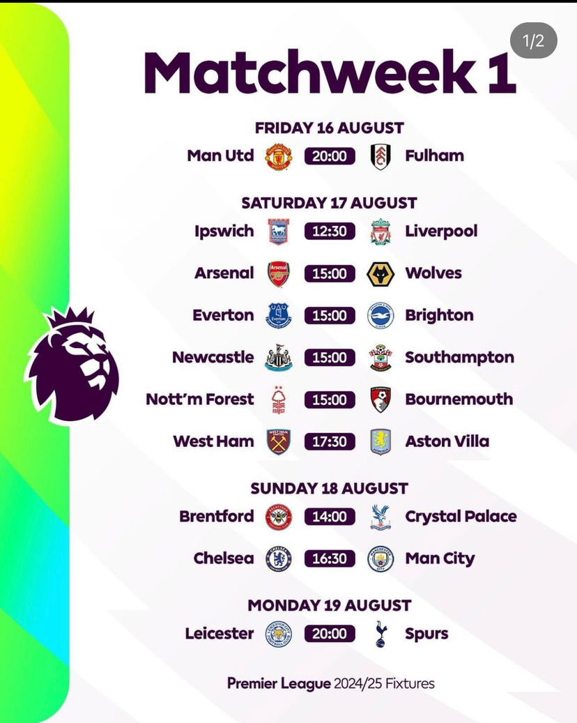 Il calendario della Premier League: spicca Chelsea-Manchester City alla prima giornata preview