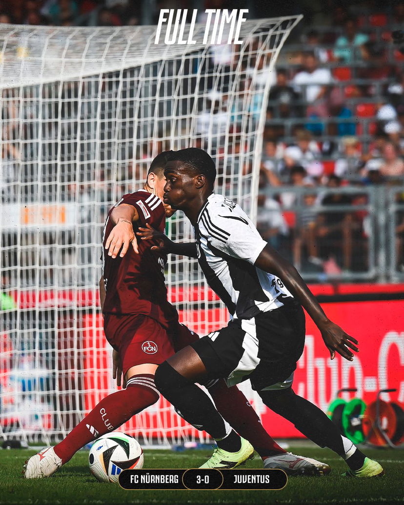 Norimberga, tre squilli contro la Juve (3-0). Vlahovic, palo su rigore preview