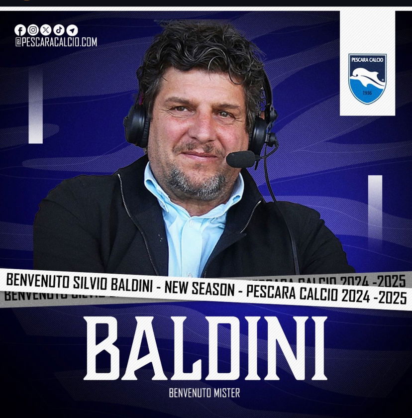 Ufficiale: Baldini è il nuovo allenatore del Pescara. Domani la presentazione preview