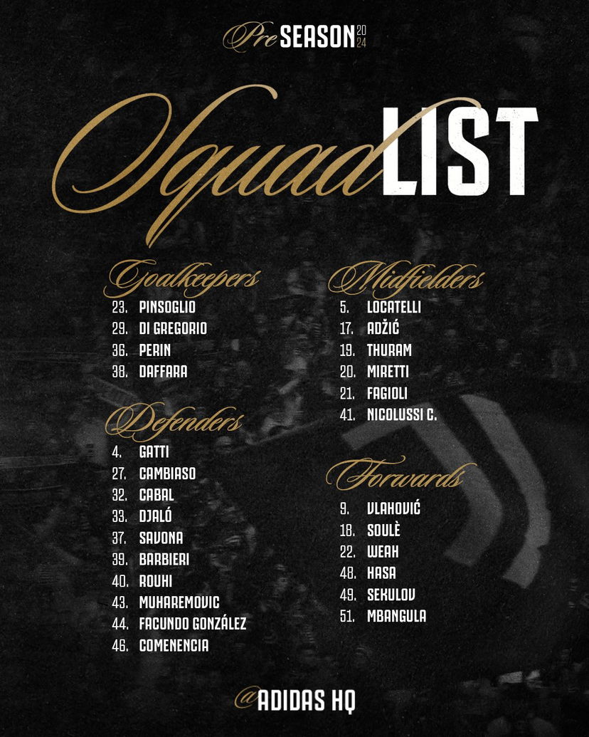 Juventus, ecco i convocati per il ritiro in Germania: c’è Soulè, Huijsen no preview