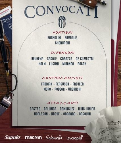 Bologna-Lecce, i convocati di Italiano preview