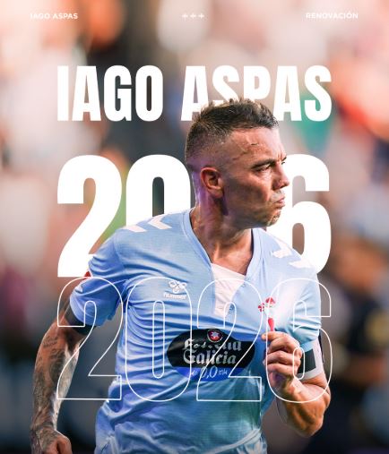 Celta Vigo, Iago Aspas rinnova fino al 2026. Il comunicato preview