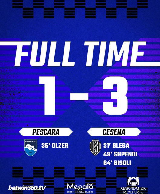 Serie B, il Cesena parte forte: 3-1 a Pescara. Decidono Blesa, Shpendi e Bisoli article-post