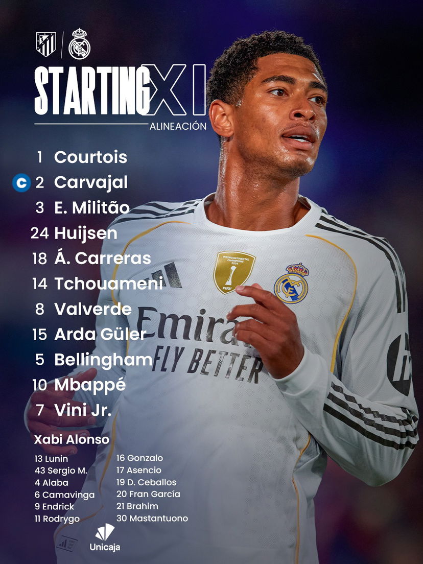 Atletico Madrid-Real Madrid, le formazioni ufficiali preview