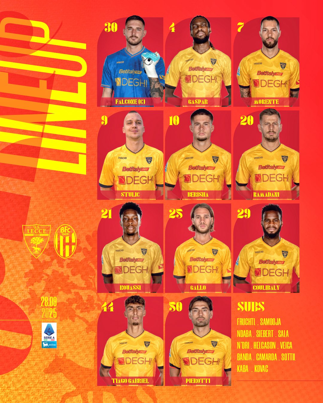 Lecce-Bologna, le formazioni ufficiali article-post