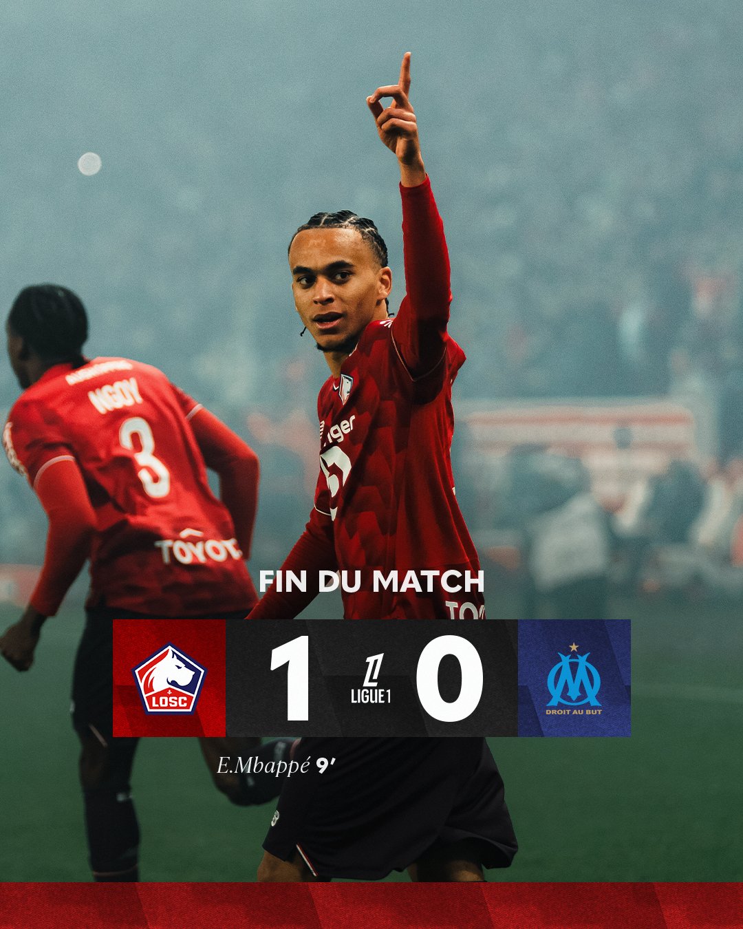 Ethan Mbappé piega De Zerbi: Lille-Marsiglia 1-0, aggancio al terzo posto article-post
