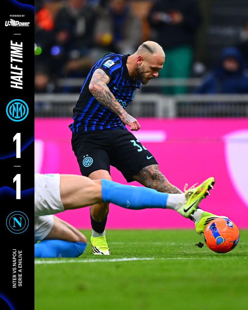 Apre Dimarco, pareggia McTominay: Inter-Napoli 1-1 dopo i primi 45′ preview
