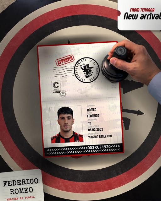 Ora è ufficiale: Foggia, dalla Ternana arriva Romeo preview