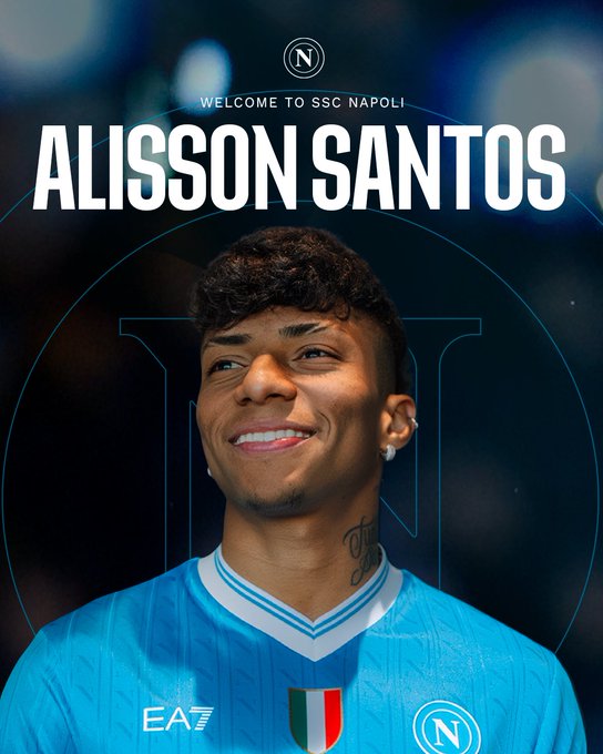 Ora è ufficiale: Alisson Santos è un nuovo giocatore del Napoli preview