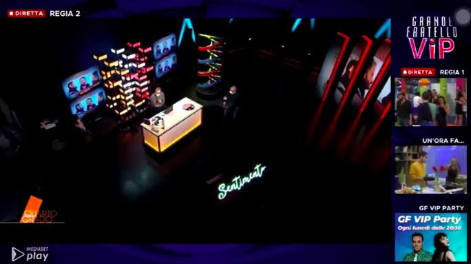 Caos durante la diretta del GF Vip: appare lo studio di Quarto Grado con i lavori in corso preview